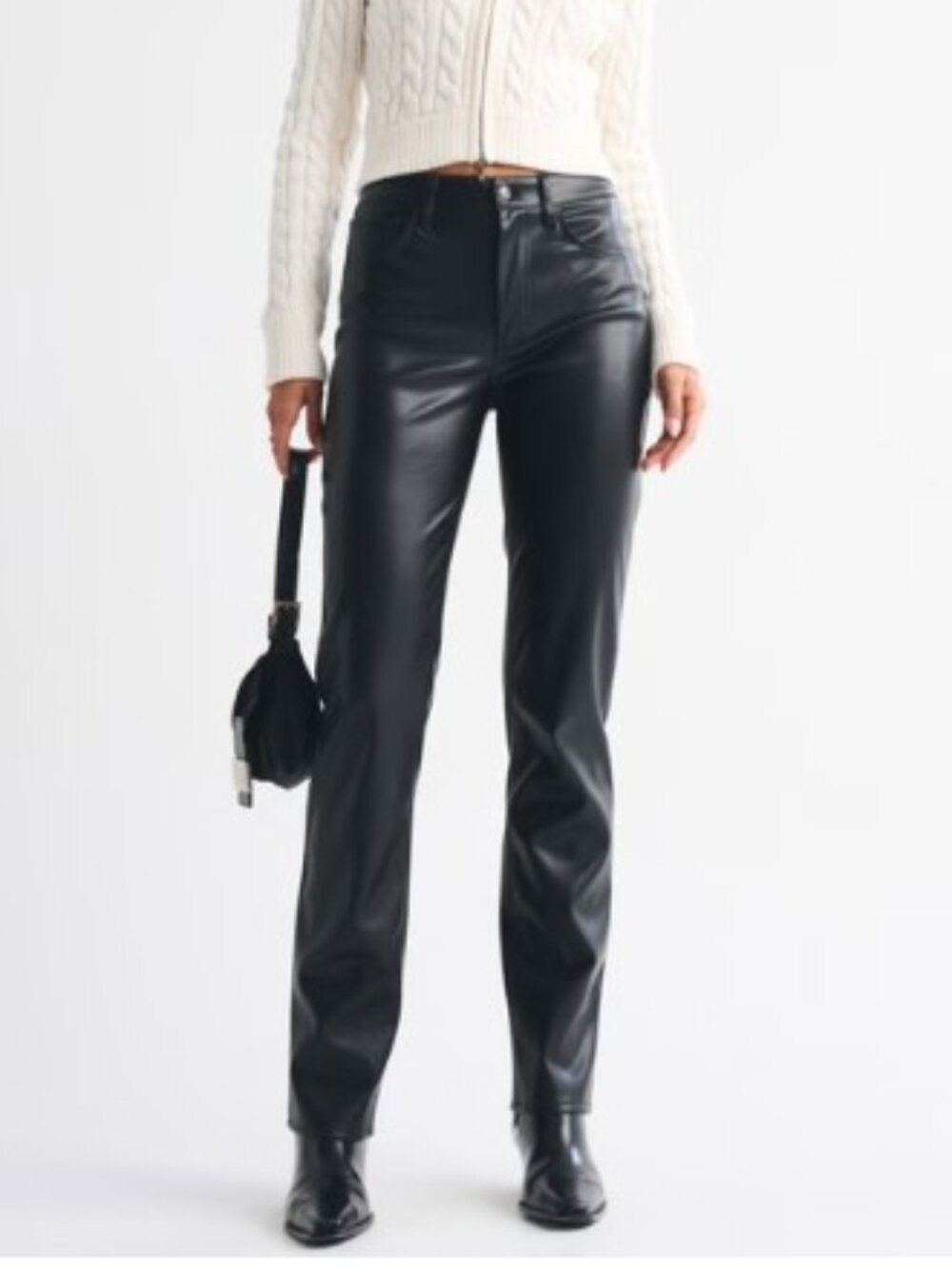 Abercrombie & Fitch Size 32/14 The 90's Straight Ultra High Rise Pleather Pants